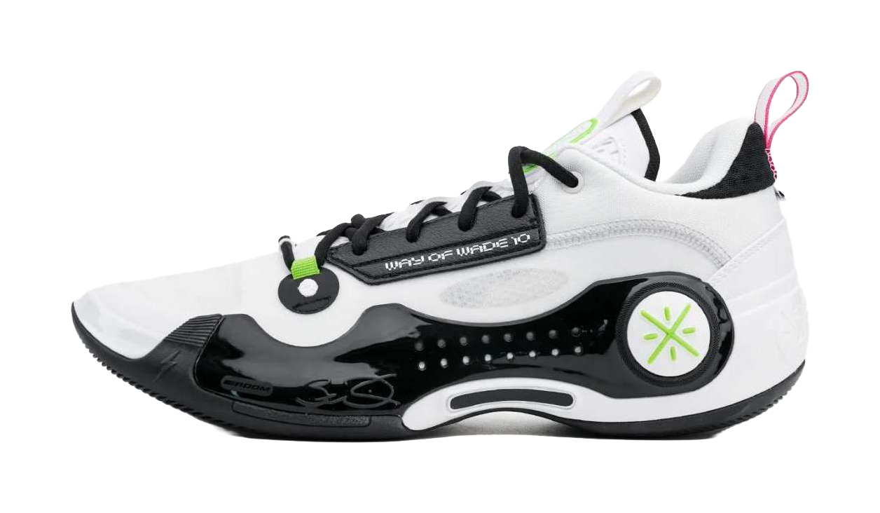 LiNing Wades Way 10 Low Wear-Resistant Slip-Resistant Support Low-Top Basketball Shoes Mens White Black  VJSNEAKER