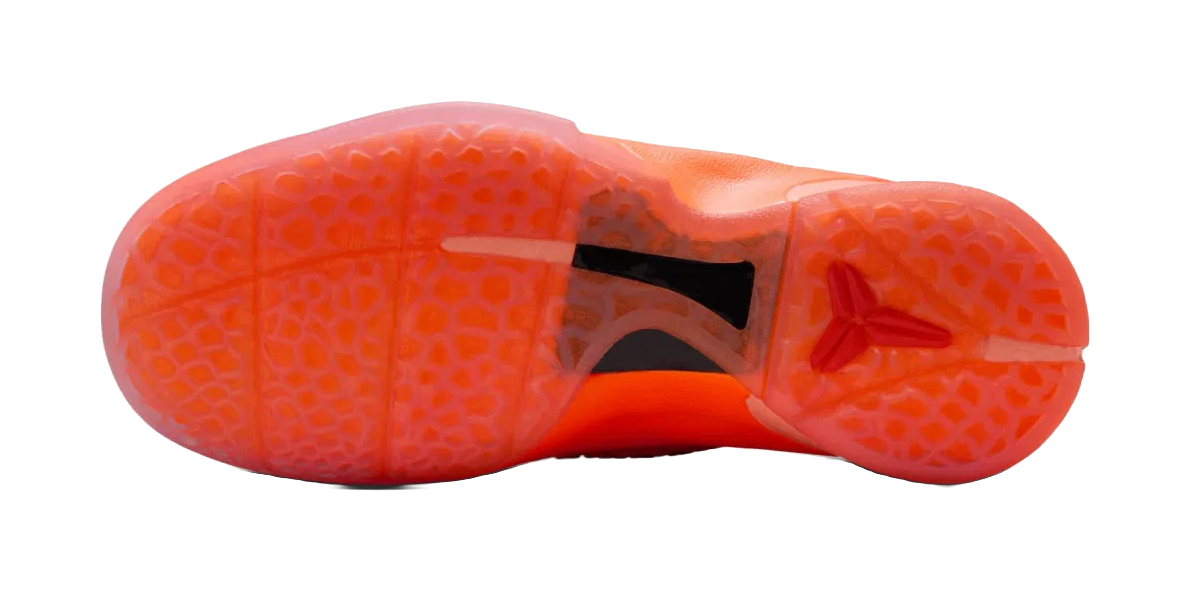 Nike Zoom Kobe 6 Slip Resistant Cushioning Low top Childrens Basketball Shoes Orange/Silver Kids  VJSNEAKER