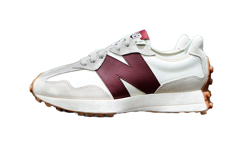 New Balance 327 White Dark Red Womens  vjsneaker.com