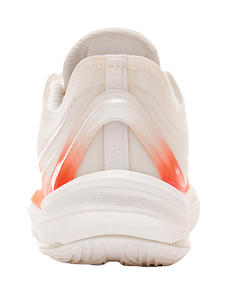 PEAK lightweight basketball shoes, rear view with white heel counter and orange accent stripe
