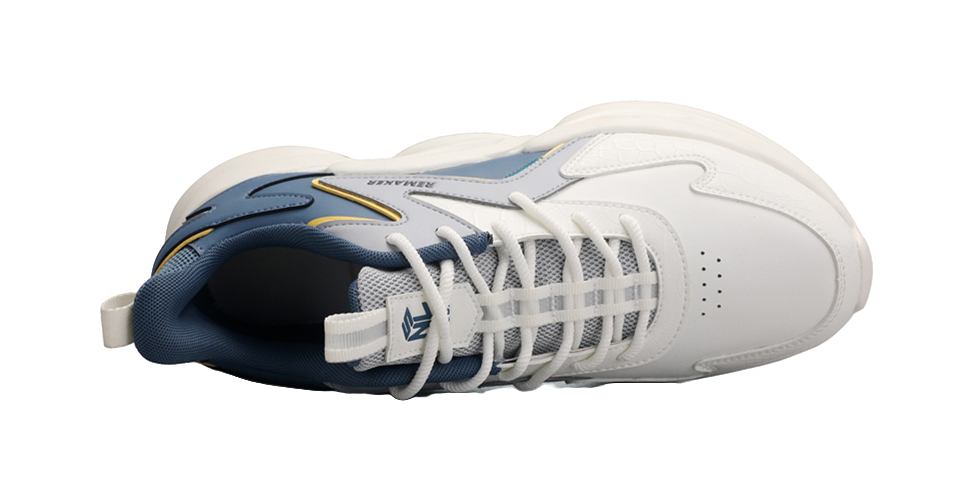 QIAODAN Waterproof And Breathable Lightweight Low Top Casual Running Shoes Men's White Blue 