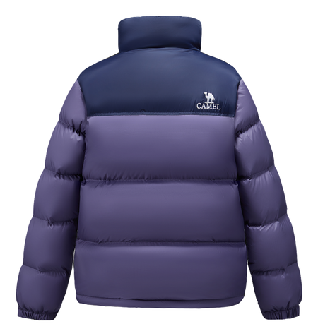 CAMEL Outdoor Color Block Soft Windproof Cold Resistant Down Jacket Unisex  vjsneaker.com