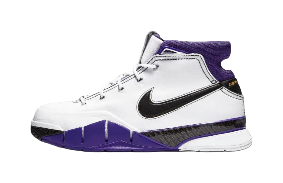 Nike Zoom Kobe 1 Support Rebound High top Basketball Shoes Mens White Purple Black 2026 Edition  vjsneaker.com