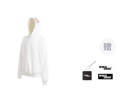 WHOOSIS letter embroidered LOGO hooded cover, classic and versatile, loose fit, campus multi-color, autumn and winter long sleeves with fleece hoodie, unisex  vjsneaker.com