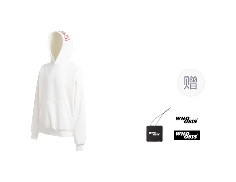 WHOOSIS letter embroidered LOGO hooded cover, classic and versatile, loose fit, campus multi-color, autumn and winter long sleeves with fleece hoodie, unisex  vjsneaker.com