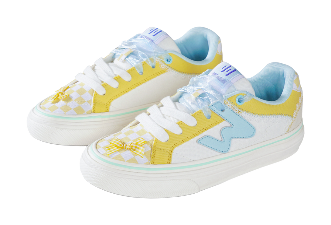 Ollieskate Slip Resistant, Abrasion Resistant, Lightweight Low Top Skateboard Shoes Unisex Yellow 