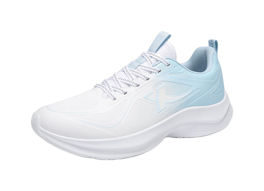 XTEP Cushioning, Wear Resistant Low top Casual Running Shoes Men's Classic White Ripple Blue 