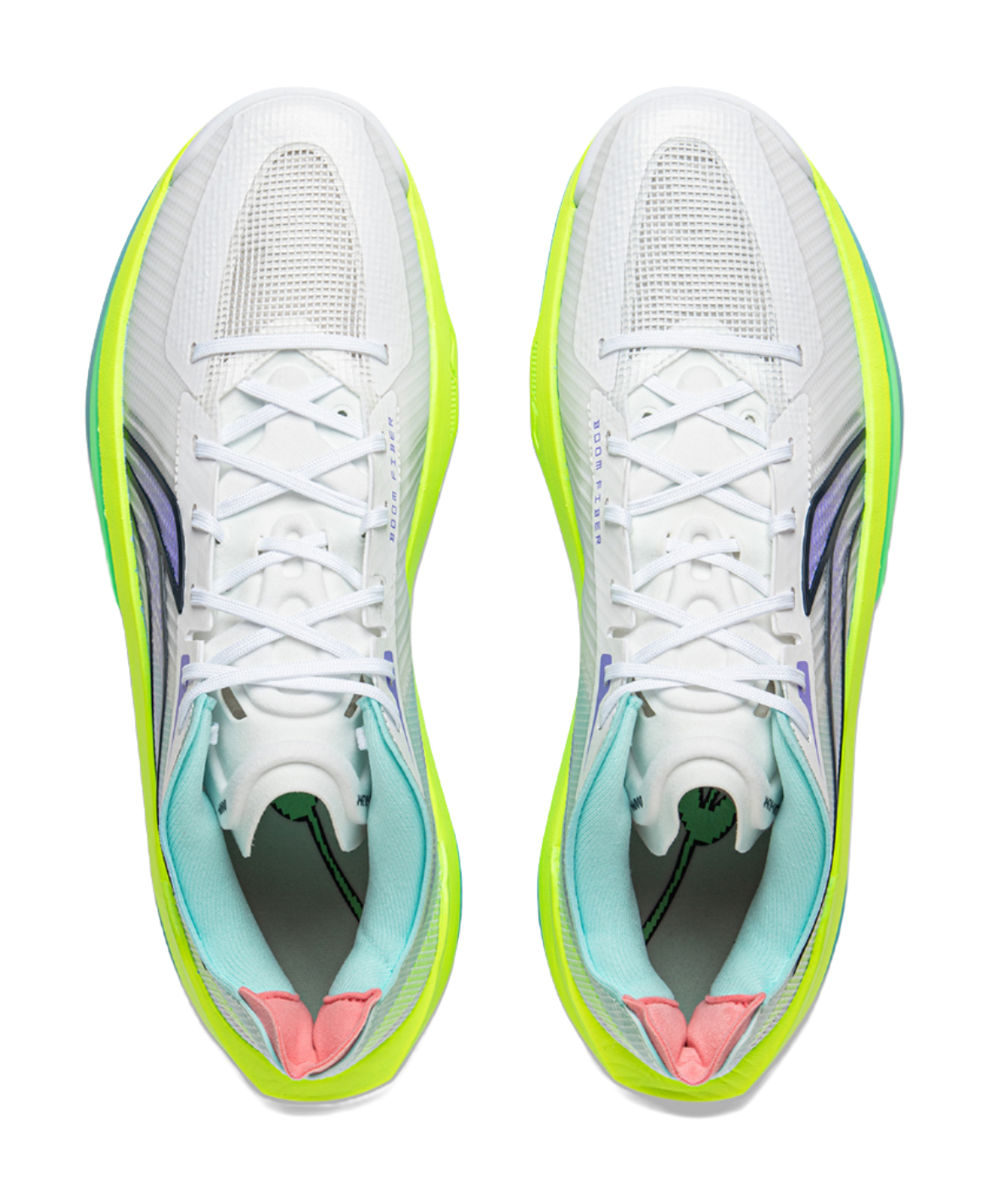 LiNing Ultra Light Cushioned Slip-Resistant Lightweight Low-Top Basketball Shoes Mens White Green  VJSNEAKER