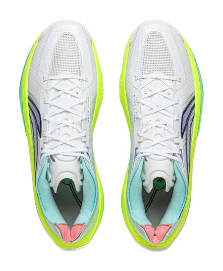 LiNing Ultra Light Cushioned Slip-Resistant Lightweight Low-Top Basketball Shoes Mens White Green  VJSNEAKER