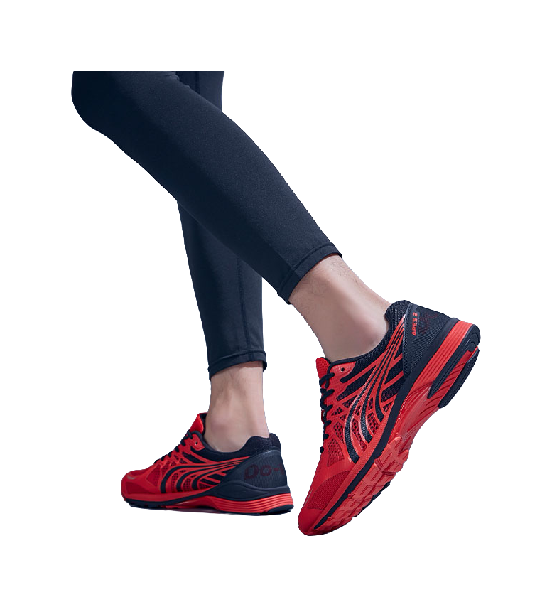DO-WIN Warlord Ii Cushioning Anti-Slip Wear-Resistant Breathability Low-Top Running Shoes Unisex Red Black 