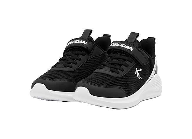 QIAODAN Breathable Lightweight Cushioning Kids' Running Shoes Black/Jordan White Kids' 