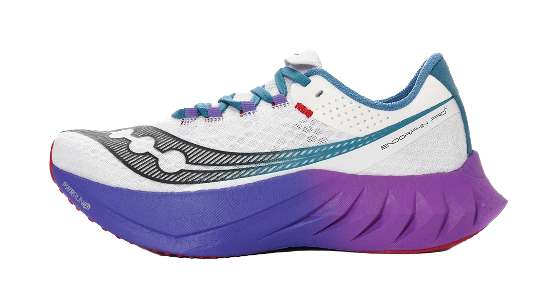 Saucony Endorphin Pro Peng 4 Mesh Low top Running Shoes Mens White Purple  vjsneaker.com