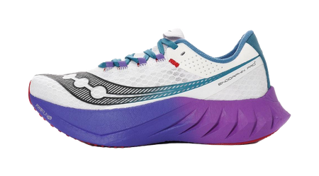 Saucony Endorphin Pro Peng 4 Mesh Low top Running Shoes Mens White Purple  vjsneaker.com