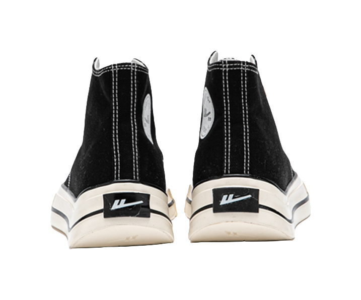 WARRIOR Cloud Sail Series Canvas Shoes Unisex High top Black 