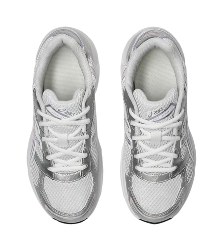 ASICS Gel 1130 Synthetic Leather Cushioning Support Low top Kids Running Shoes White Silver Teenagers  vjsneaker.com