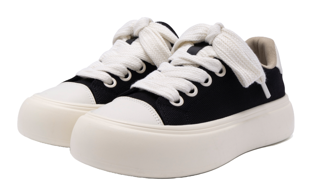 HUANQIU Coverage Slip Resistant Lightweight Height Increasing Low top Skateboard Shoes Men's Black 