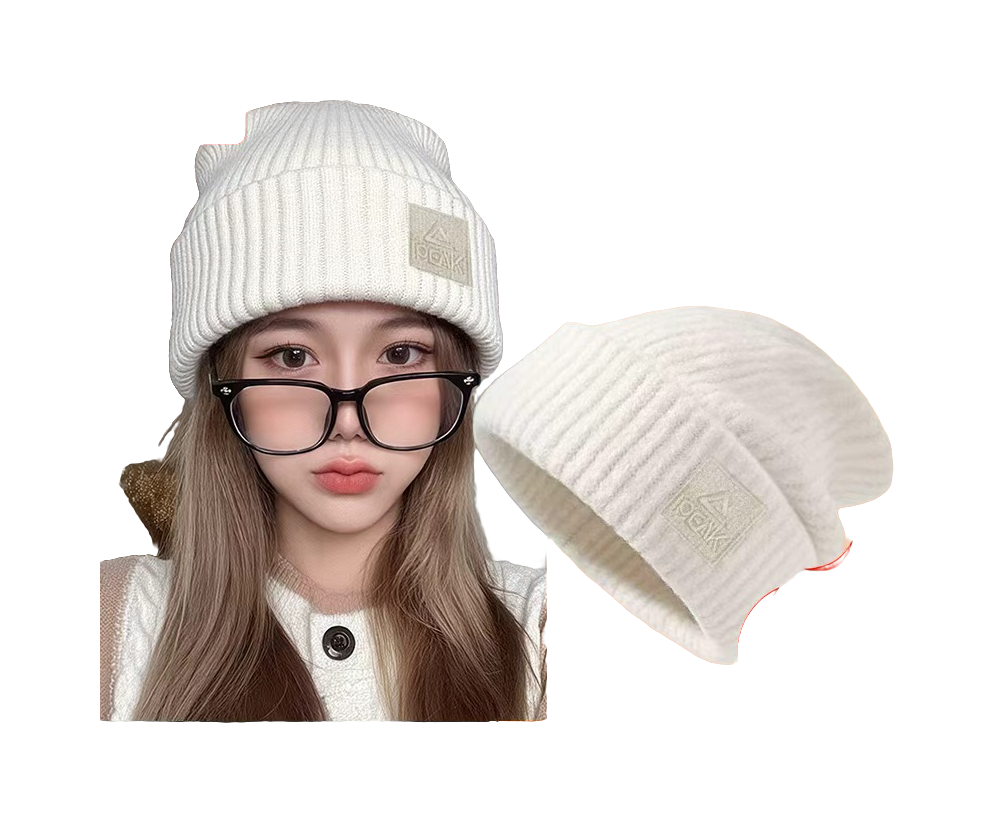 Pink autumn and winter versatile loose big head circumference solid color loose knitted polyester wool hat for both men and women, couple style  vjsneaker.com