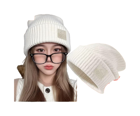 Pink autumn and winter versatile loose big head circumference solid color loose knitted polyester wool hat for both men and women, couple style  vjsneaker.com