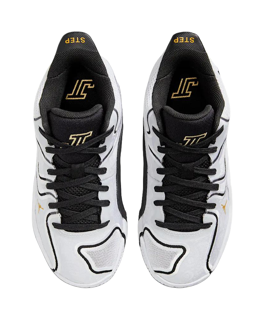 Jordan Tatum 3 Abrasion Resistant Mid Top Childrens Basketball Shoes White Black  vjsneaker.com