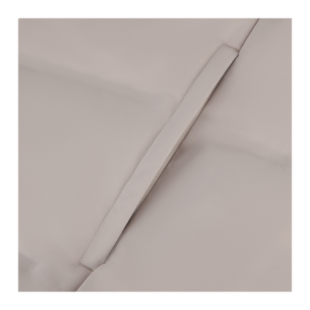 Dusty gray down jacket diagonal seam detail