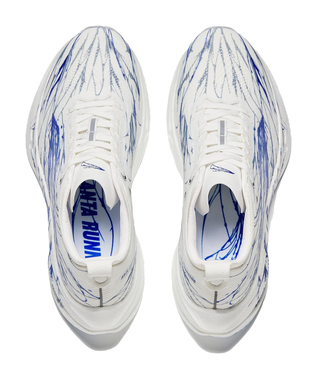 ANTA Mario 2 Running Shoes Men's Low top Papyrus White, Genuine Blue 