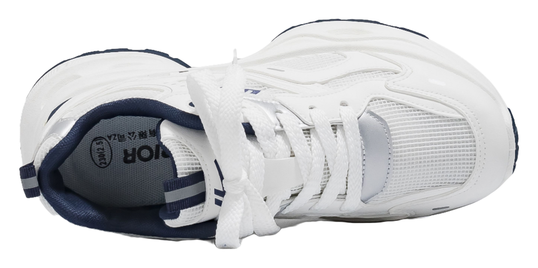 Warrior Low top Chunky Sneakers Unisex White Blue 