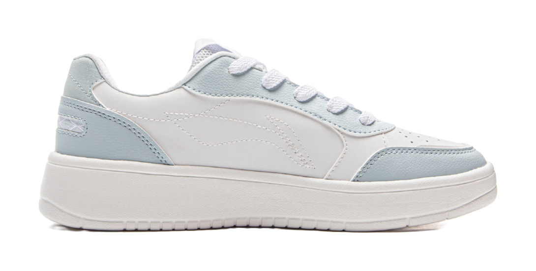 LiNing Yuanbao Pure Anti-Slip And Wear-Resistant Lightweight Low-Top Skateboard Shoes Women's White Blue 