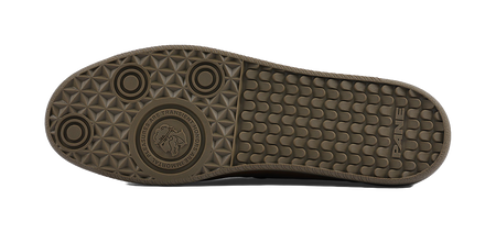 Gum rubber outsole with textured tread for low-top training shoes