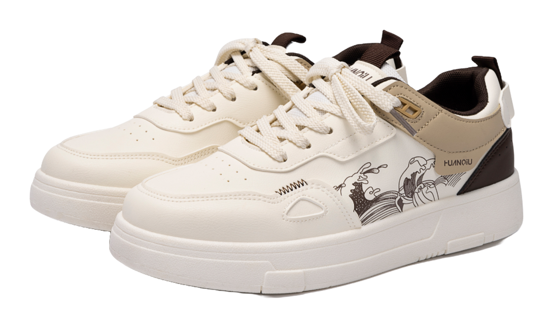 HUANQIU Coverage Slip Resistant Lightweight Height Increasing Low top Skateboard Shoes Men's 