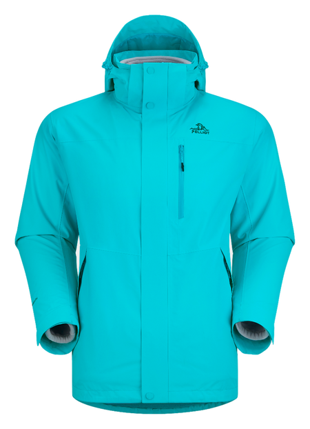 Men's PELLIOT windbreaker jacket, bright blue with hood and front zip