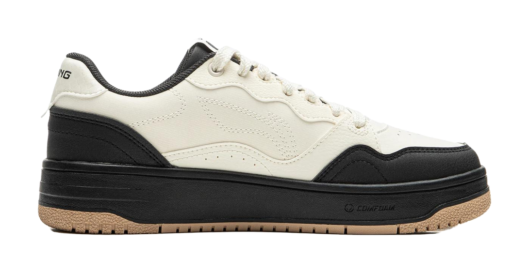 LiNing Tianji Soft Slip Resistant, Abrasion Resistant, Breathable Low top Skateboard Shoes Women's White Black 