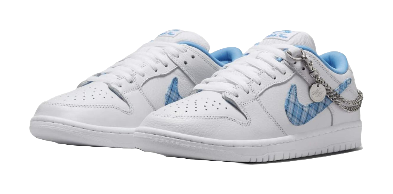 Nike SB Dunk Low Pro X Nicole Hause White And University Blue  vjsneaker.com