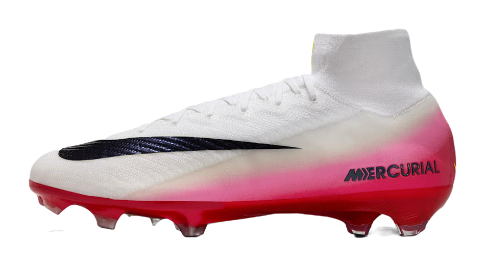 Nike Mercurial Superfly 10 FG Firm Ground Leather Soccer Shoes Unisex White Red  vjsneaker.com