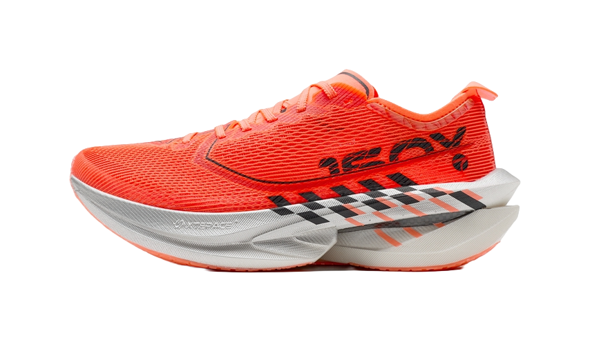 XTEP Jacquard Low top Carbon Plate Marathon Training Race Running Shoes Women's Super Orange Black