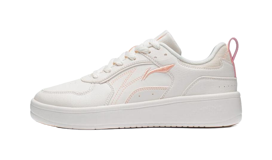 LiNing Spike Years Anti Slip Wear Resistant Breathable Height Increasing Low Top Skateboard Shoes Women's Mist White 