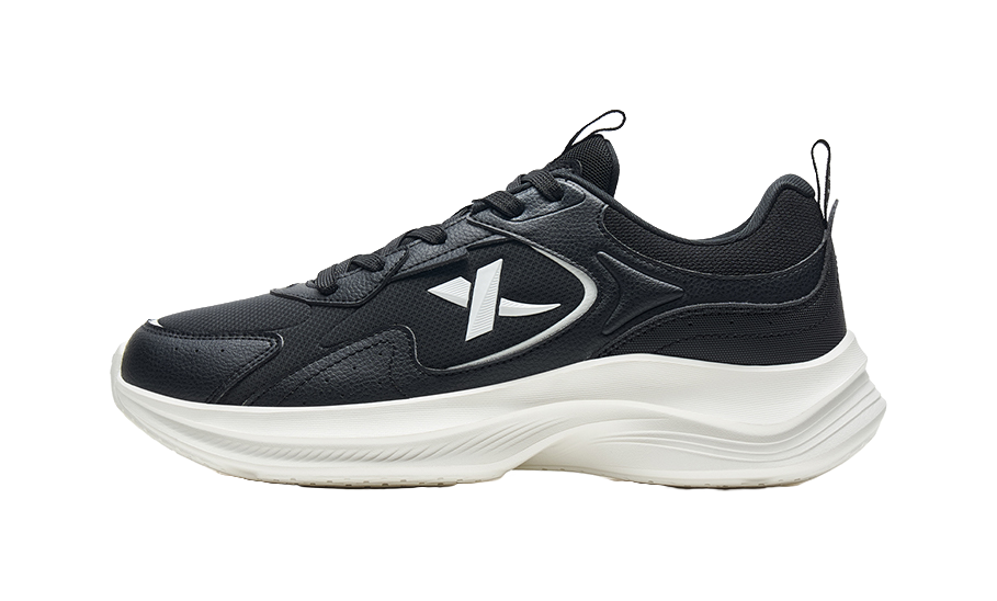 XTEP Feather Anti Slip Wear Resistant Low Top Sprint Running Shoes Men's Black White 