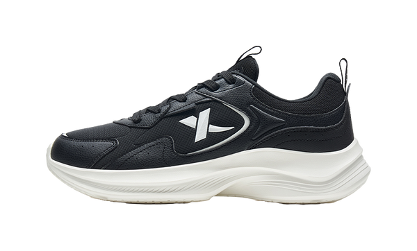 XTEP Feather Anti Slip Wear Resistant Low Top Sprint Running Shoes Men's Black White 