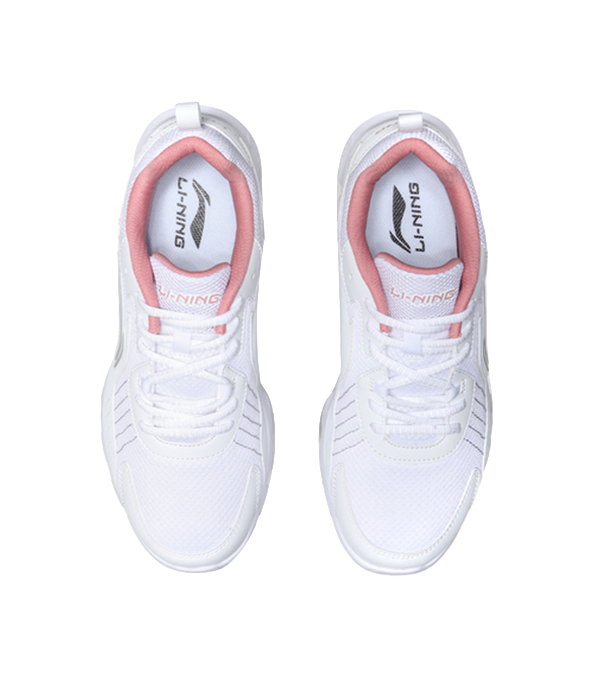 LiNing Shock Absorbers Slip Resistant Abrasion Resistant Low top Casual Running Shoes Women's White 