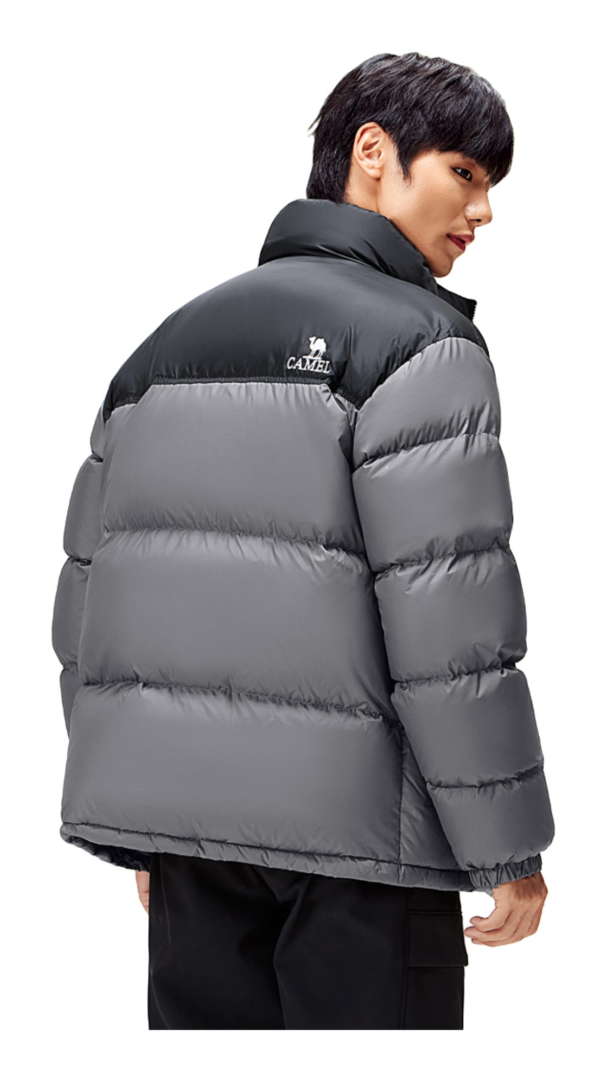 CAMEL Outdoor Color Block Soft Windproof Cold Resistant Down Jacket Unisex  vjsneaker.com