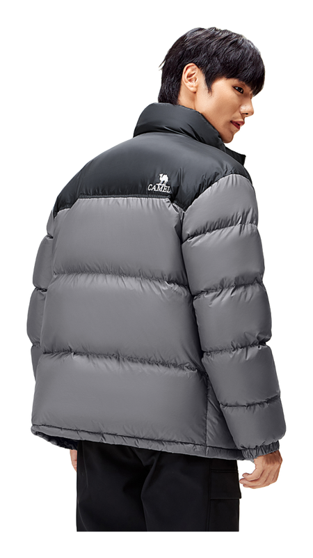 CAMEL Outdoor Color Block Soft Windproof Cold Resistant Down Jacket Unisex  vjsneaker.com