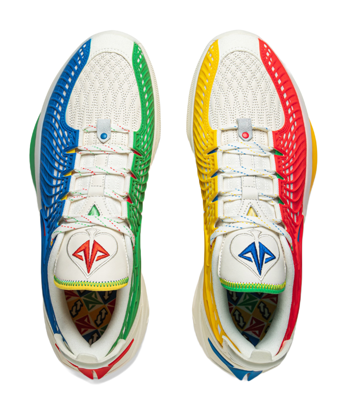 LiNing JB3 Coverage Anti Rollover Low Top Basketball Shoes Mens White Blue Red  VJSNEAKER