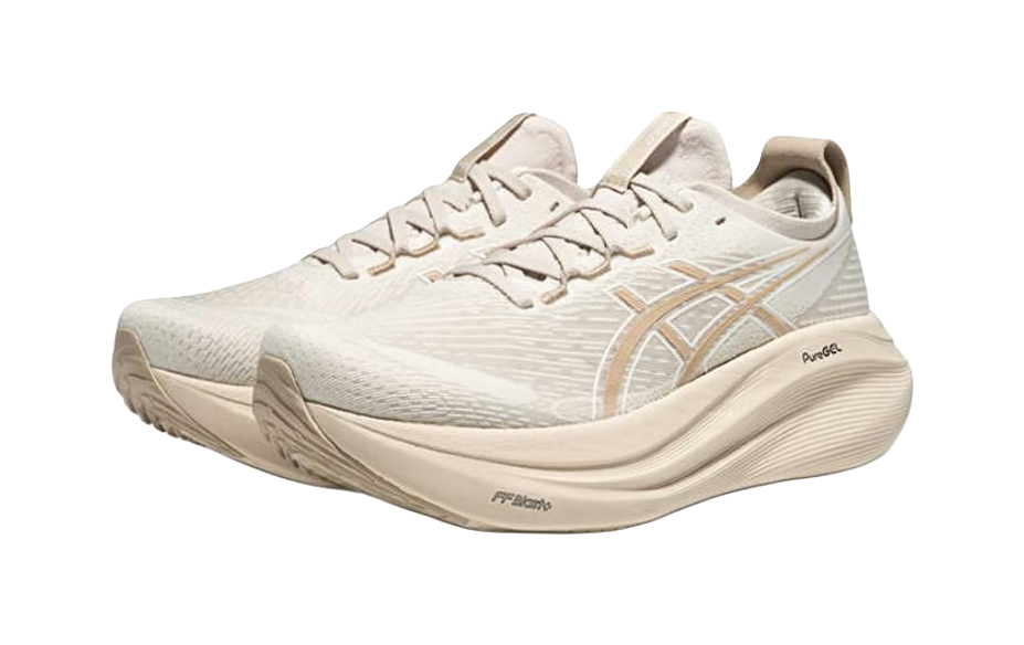 ASICS GEL NIMBUS 27 Abrasion Resistant Breathable Low top Casual Running Shoes Mens Brown Gray  vjsneaker.com