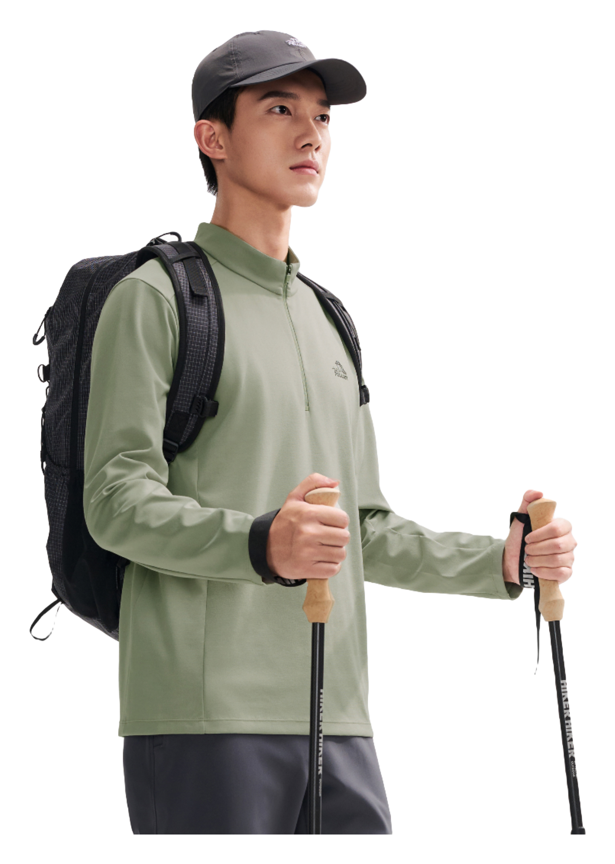 Boxi and PELLIOT outdoor long sleeved Polygiene antibacterial sports elastic top, casual, comfortable, skin friendly, warm, semi high neck sweatshirt, base T-shirt for men  vjsneaker.com