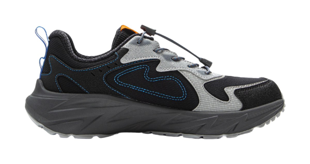 Li Ning Children's Outdoor Synthetic Leather Fashion, Leisure, Versatile, Simple Children's Outdoor Shoes Black and Grey Unisex  VJSNEAKER