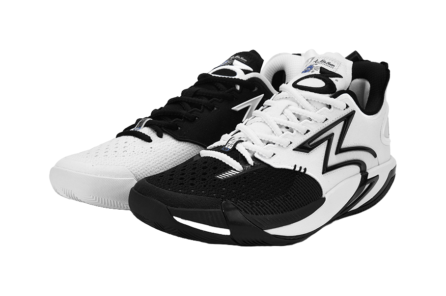 361° BIG3 6.0 Pro Cushioning Slip Resistant Support Mid top Basketball Shoes Unisex Black White  VJSNEAKER