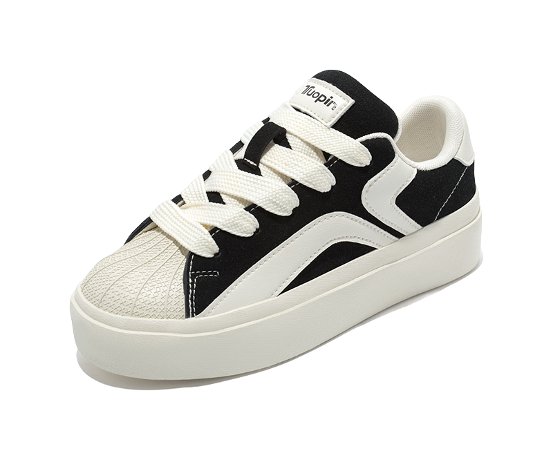 TUOPIN Pie Shoes Couple's Shell Head Slip Resistant And Breathable Low top Skateboard Shoes Unisex 