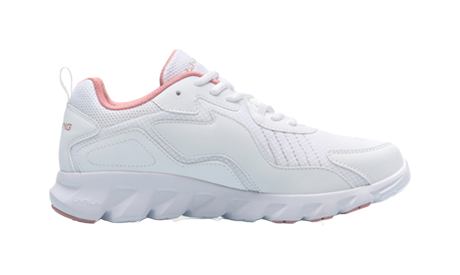 LiNing Shock Absorbers Slip Resistant Abrasion Resistant Low top Casual Running Shoes Women's White 