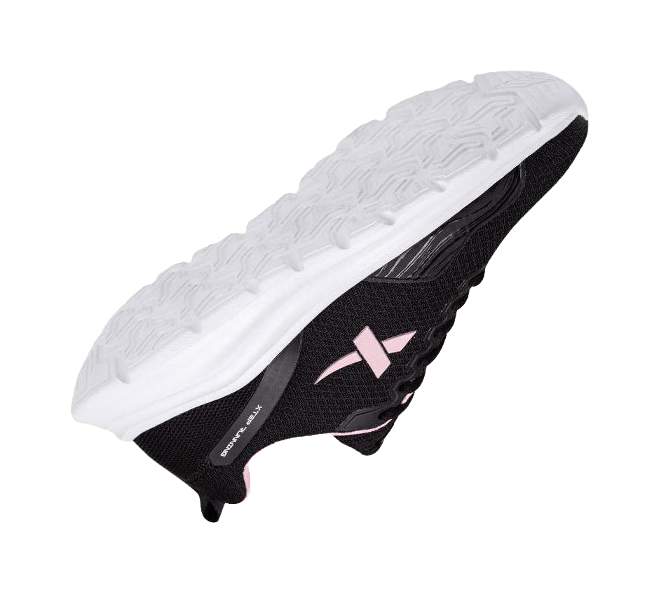 XTEP Cushioned Anti Slip Wear Resistant Breathable Lightweight Low Top Casual Running Shoes Women's Black Pinkish 