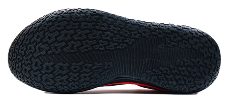 Black rubber outsole with raised tread pattern for low-top basketball shoes
