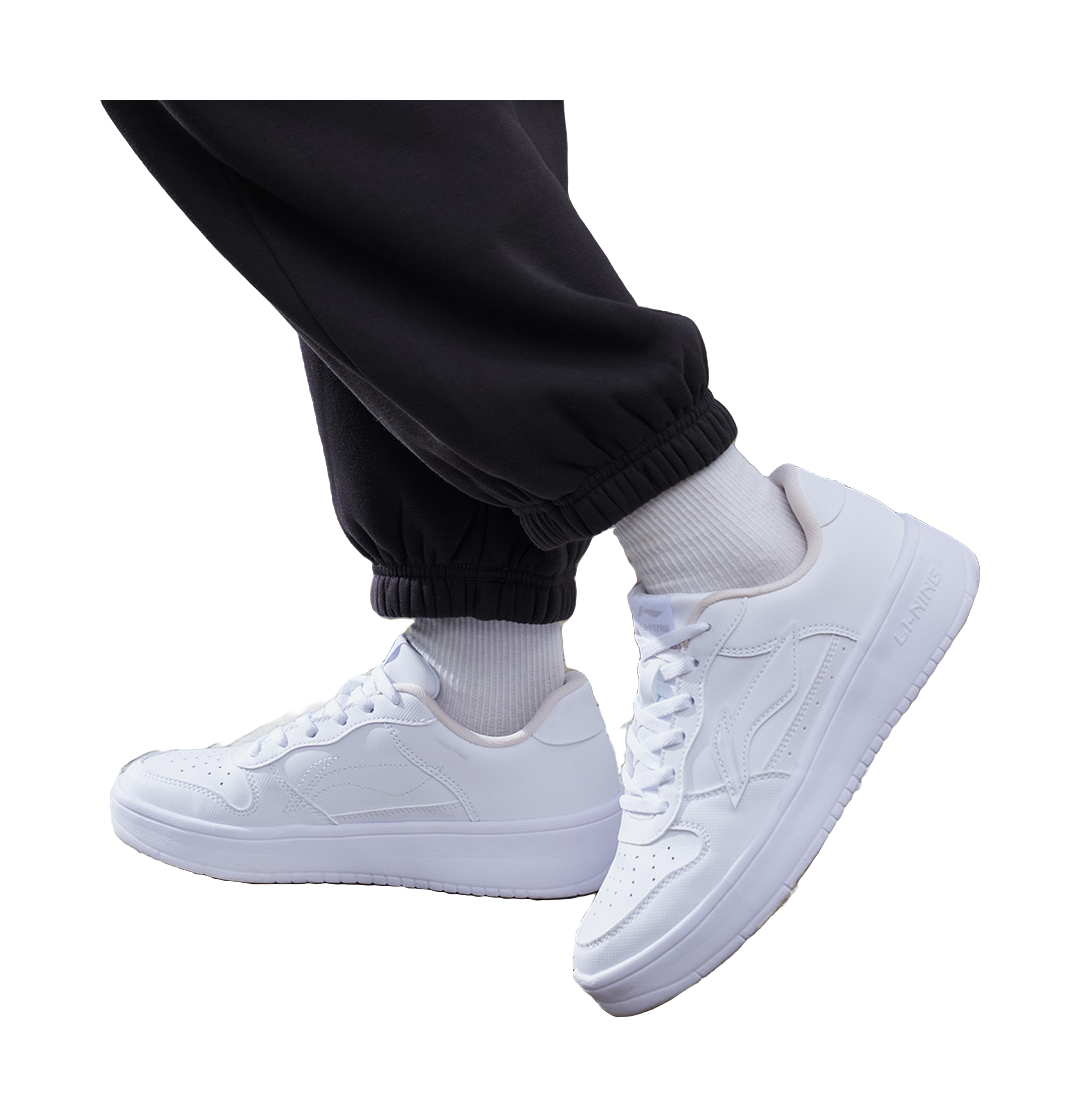 LiNing Pontoon Boats Anti Slip Wear Resistant Breathable Height Increasing Low Top Skateboard Shoes Women's White 